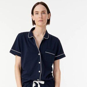 J Crew Dreamy short-sleeve pajama top navy